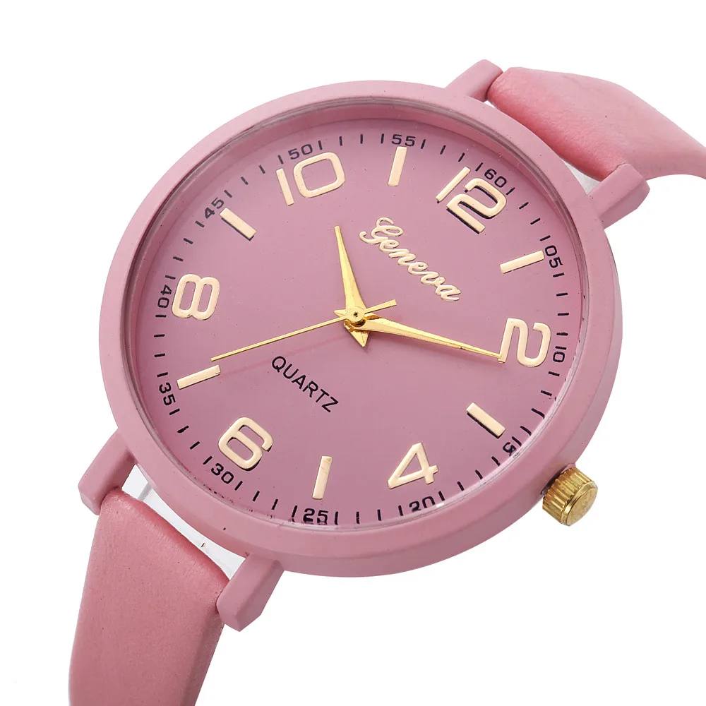 Geneva, люксовый бренд, женские часы, водонепроницаемые, искусственная кожа, кварцевые, аналог, женская одежда, мужские наручные часы, часы, montre homme