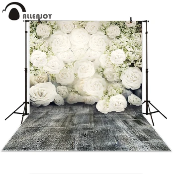 Allenjoy 写真の背景白の紙の花壁結婚式グレー床背景の小道具 photocall photobooth の写真スタジオ
