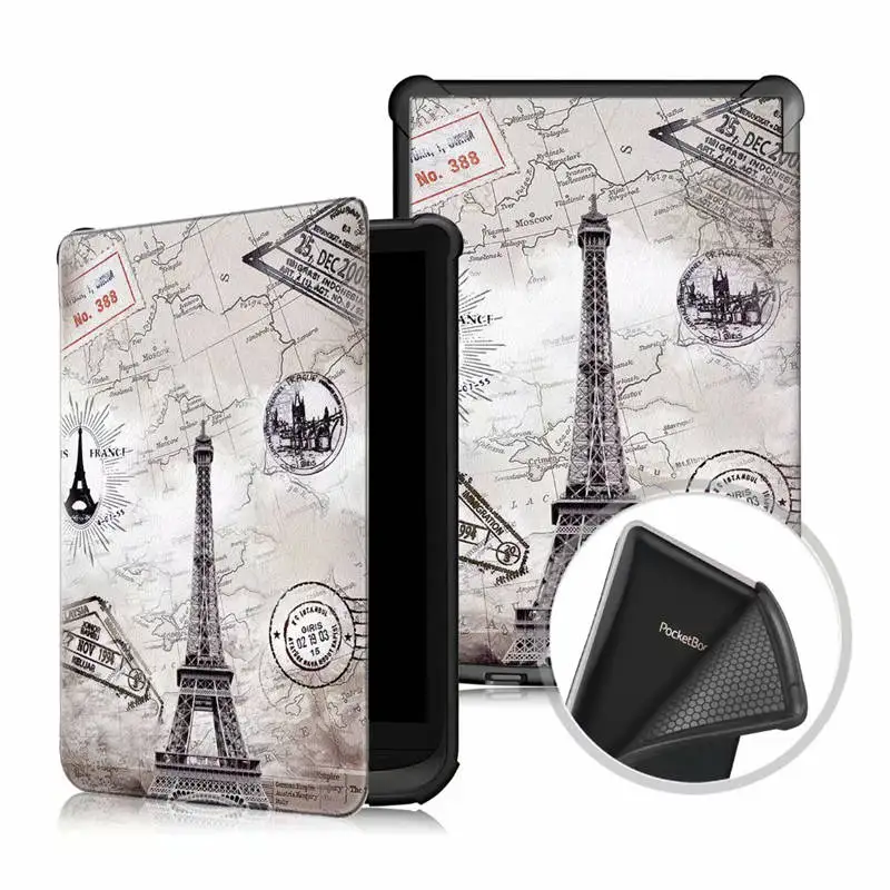 Чехол из искусственной кожи для Pocketbook 627 616 632, ультра тонкий магнитный смарт-чехол для Pocketbook Touch Lux 4/Basic Lux 2/Touch HD 3 - Цвет: Eiffel