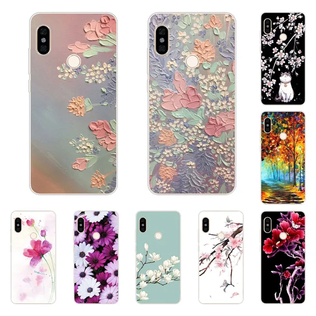 Special Price xiaomi mi a2 lite Case,Silicon Full flower Painting Soft TPU Back Cover for xiaomi mi a2 lite protect Phone bags
