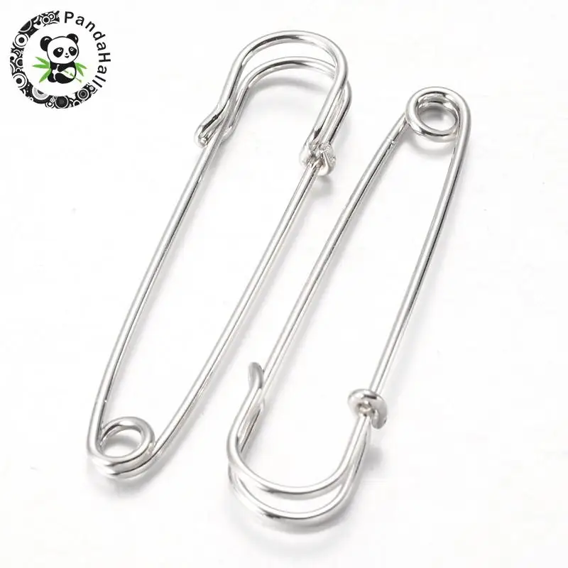

100pcs Iron Kilt Pins Brooch Findings Metal Jewelry Findings, 64mm long, 18mm wide, 6mm thick, hole: about 4mm