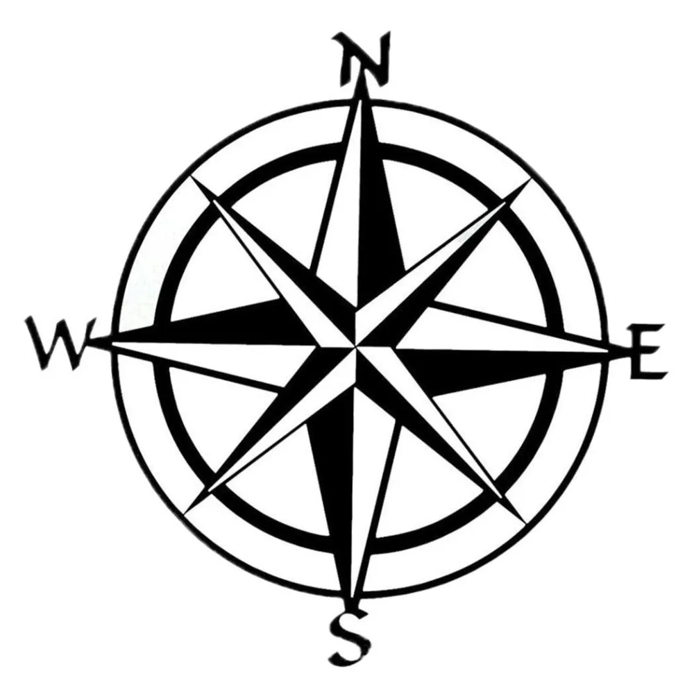 Sailnovo 15cm 15cm Funny Car Stickers Art Design Vinyl Nswe Compass Car