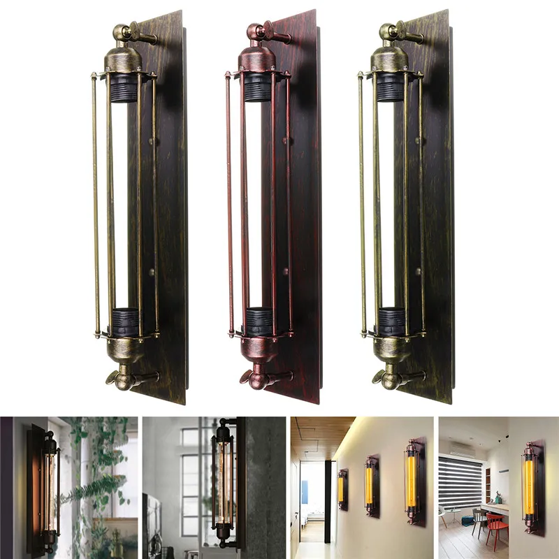 

Mising Vintage wall light Retro industrial wind wrought iron E27 wall lamp T300 Edison Bulb For indoor Restaurant Bar AC110-220V