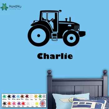 

YOYOYU Wall Decal Vinyl Room Decoration Personalised Tractor Name Boys Girls Room Farm Childrens Art Wall Decor Mural YO383