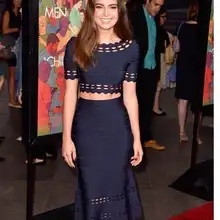 Новое темно-синее Сексуальное Женское облегающее платье Макси женское платье HL+ костюм