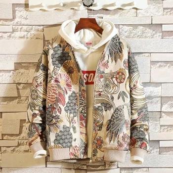 

Fashion Men Pilot Jacket Bomber Jacket Boy Hip Hop Floral Design Slim Fit Male Mens Fashion Mens Windbreaker Jackets Punk Style