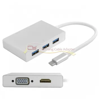 

Type C to HDMI Digital AV & VGA & USB HUB OTG Adapter for Mac Pro Laptop