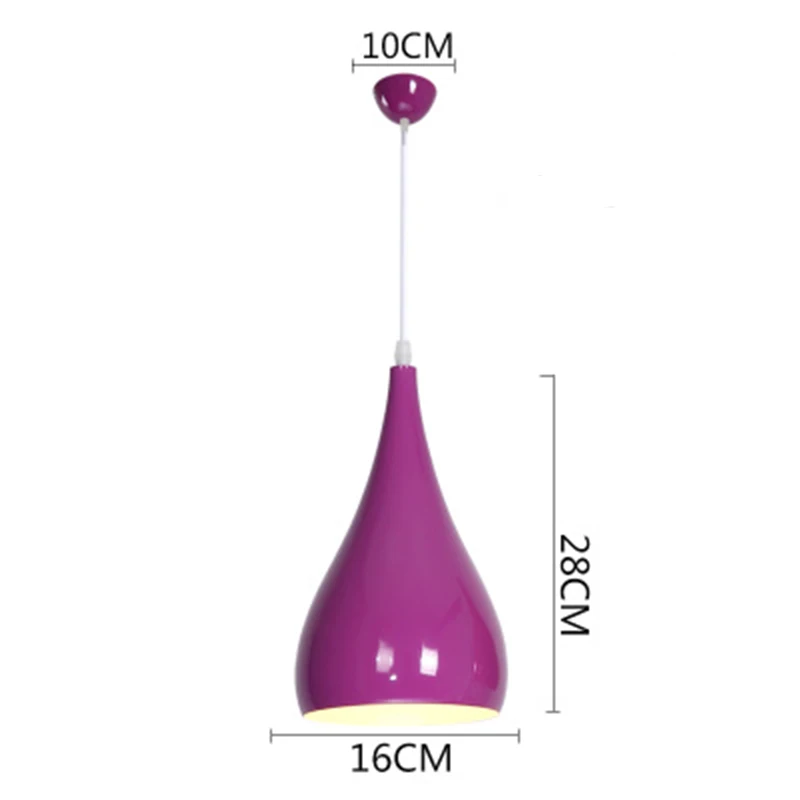 Современный Лофт Красочный светодиодный подвесной светильник освещение алюминиевый подвесной светильник гостиная ресторан кафе бар Декор светильники Светильник - Цвет корпуса: Фиолетовый