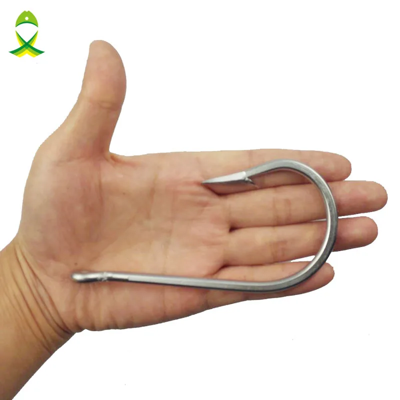 JSM 5pcs 7691 Stainless Steel Big Game Fishing Hooks Fish Tuna Bait Fishhooks Large hook Size 6/0-13/0