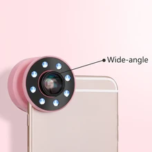 1 шт. 2 в 1 Универсальный светодиодный светильник USB зарядное устройство 0.67X широкоугольный+ 10X Макро+ заполняющий светильник для iPhone 6 6s 7 plus Gasbag Phone camera