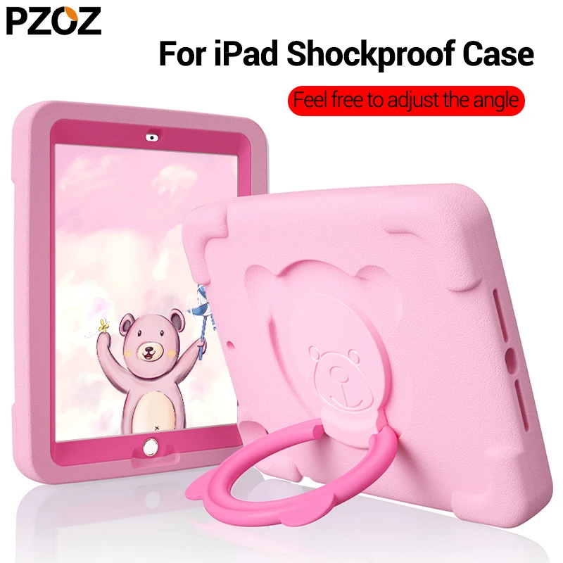 PZOZ Mooie veilige hoes voor iPad Air 2 Pro 9.7 inch Mini 1 2 3 4 5 Houder EVA hoes Druppelbestendig Schokbestendig Kinderen Zacht Niet-toxisch Kindercasus Stentkoffer Vouw Folio Koffer Beschermend omhulsel