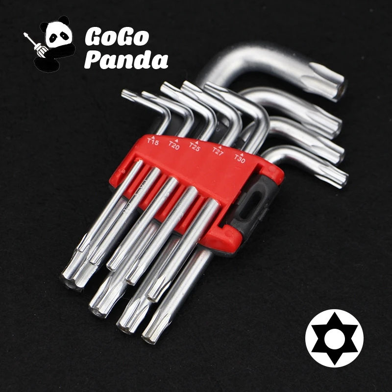 Free Shipping 9 IN 1 Standard Type Star Wrench With Hole Set CRV