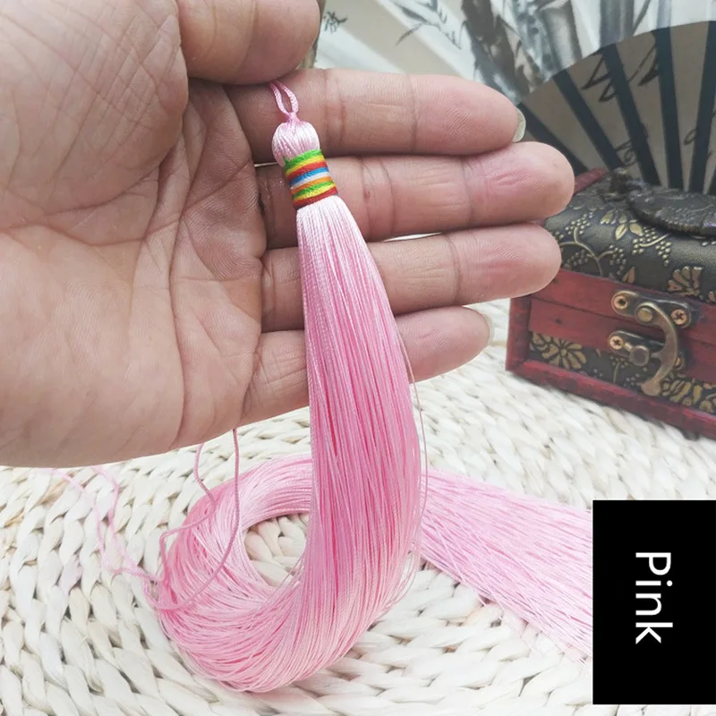2 шт. 33 см очень длинная оплетка кисточка DIY Ювелирные изделия домашний текстильный занавес одежда декоративная изготовление талисманы Подвески Ремесло кисточки - Цвет: Pink