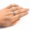 Bague de mariage et de fiançailles en Zircon pour femme, anneau romantique en acier inoxydable, RB108 ► Photo 2/3