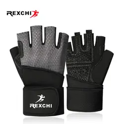 REXCHI Профессиональный для спортзала перчатки для занятий фитнесом тренировка Кроссфит Мощность для тяжелой атлетики, бодибилдинга