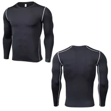 Мужская компрессионная футболка с длинным рукавом для фитнеса быстросохнущая футболка для бега Мужская спортивная одежда Спортивная тренировочная футболка Новинка