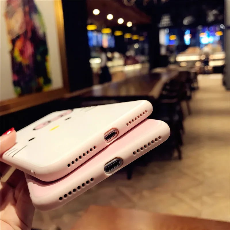360 Полное покрытие розовый чехол для IPhone 8 Plus 6 6S 7 7Plus с Hello Kitty телефона Защитная