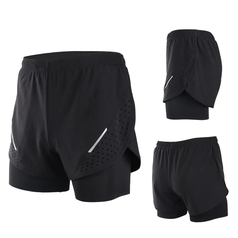 

2017 outdoor sports men's 2 in 1 running shorts compression basketball tights football gym fitness shorts tennis training shorts
