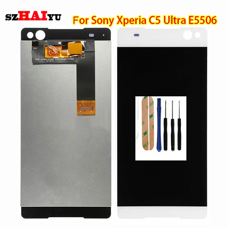 

SZHAIYU Tested New LCD Display+Touch Screen For Sony Xperia C5 Ultra E5506 E5533 E5563 with Digitizer Assembly Tools