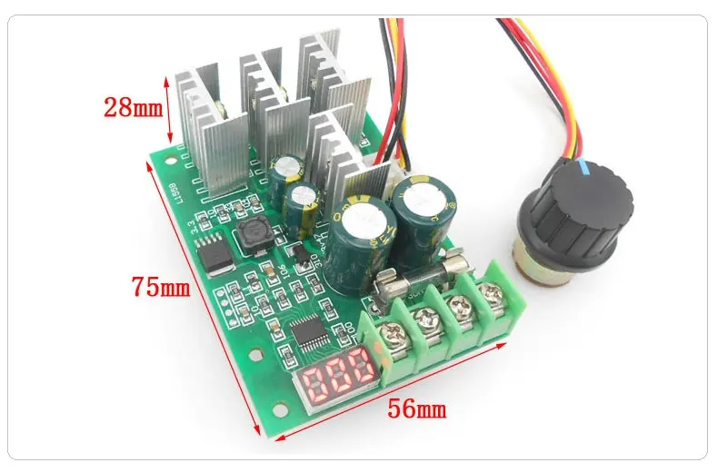 Цифровой дисплей ШИМ контроллер скорости двигателя постоянного тока дисплей 0~ Регулируемый модуль привода 6V12V24V36V48V60V Max30A