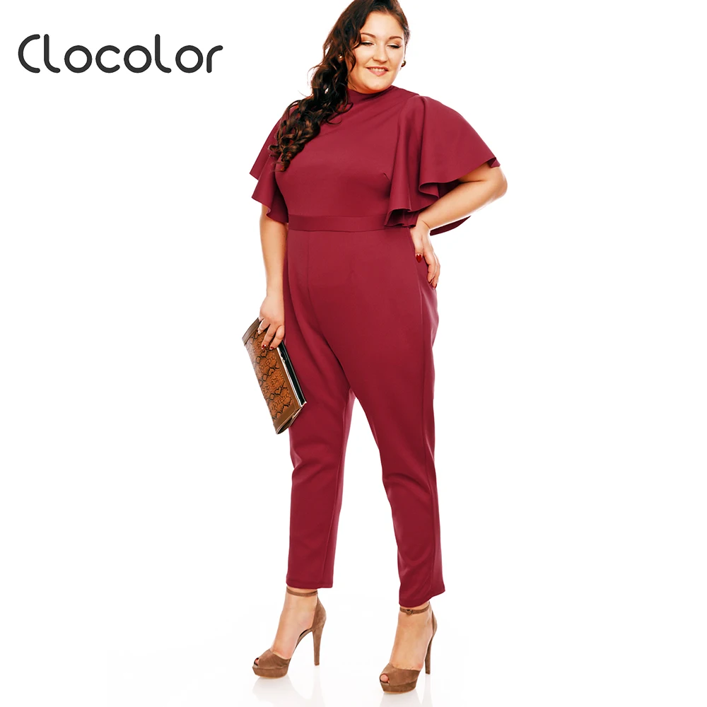 burgundy plus size jumpsuit