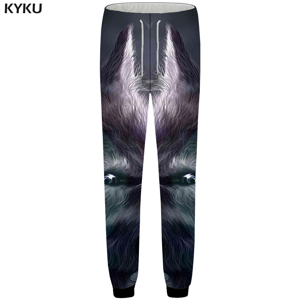 

KYKU Wolf Sweatpants Men Jogger Animal Britches Gothic Lightning 3d Printed Pants Baggy Bodybuilding Mens Trousers Fashion 2018