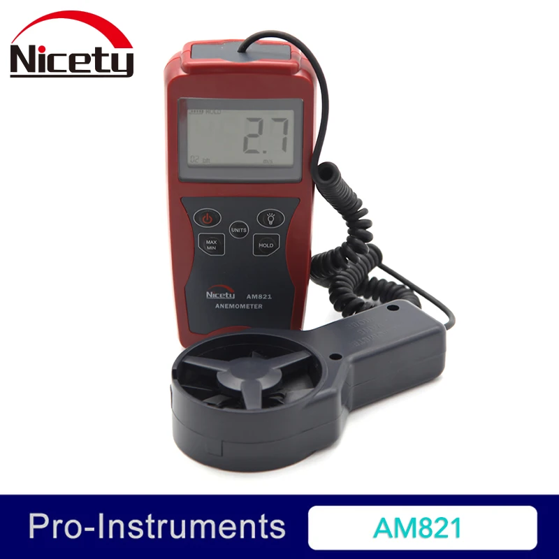 

AM821 LCD Handheld Digital Anemometer Wind Speed Meter with Vane Sensor Backlight freeshipping