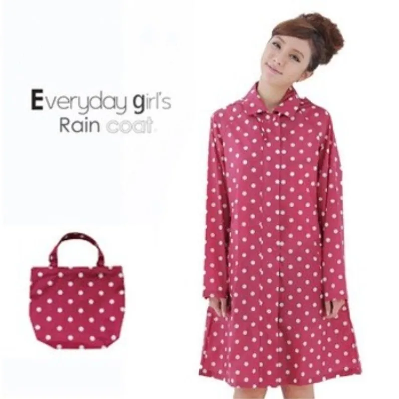 

FreeSmily New Fashion outdoors Hooded Long Raincoat Rainwear Women Breathable Portable Ultralight Rain Coat Poncho DOTS 1005