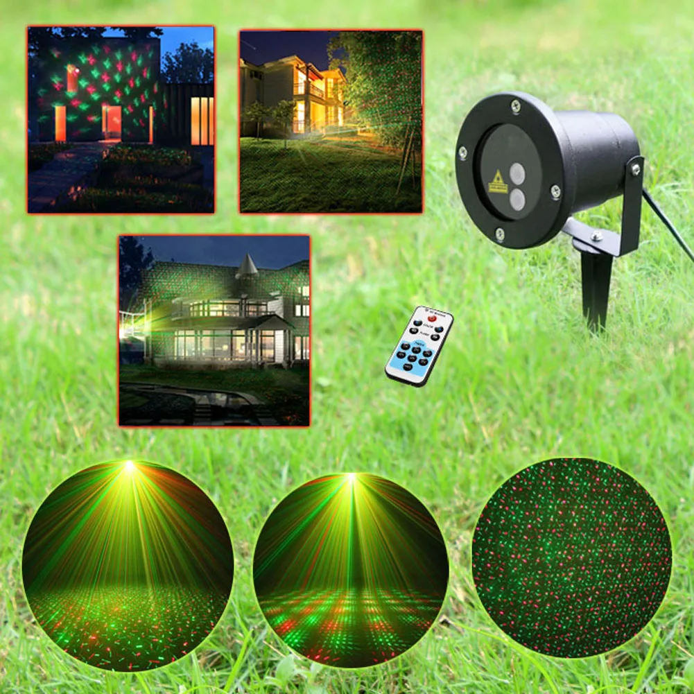 

Remote Control Xmas Patterns Outdoor Waterproof Laser Projector Garden Holiday Christmas Tree Red Green Landscape Light