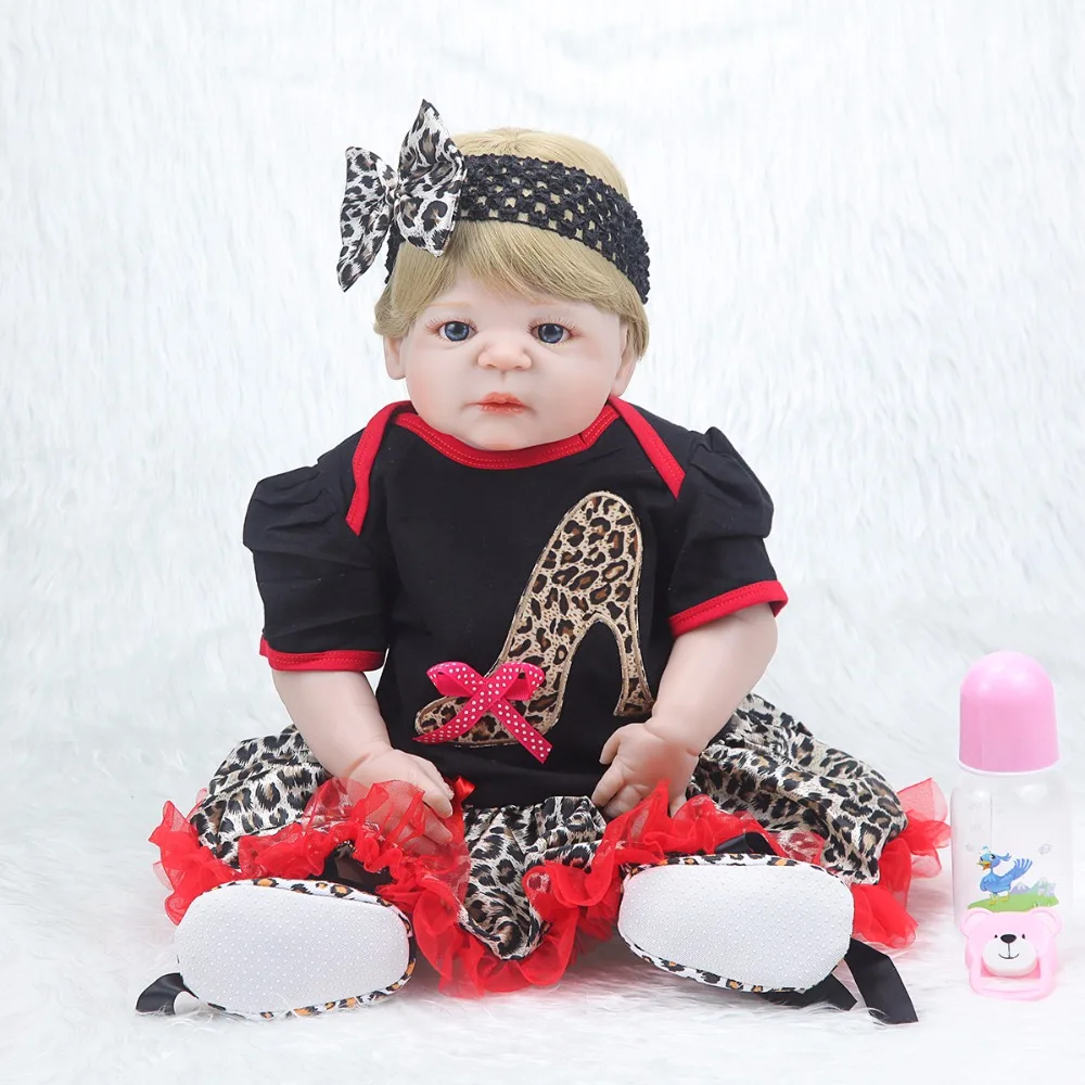 

Forrsdor 22" New arrival Victoria Lifelike newborn Baby girl with fashion clothes full silicone Bonecas Bebe Reborn dolls