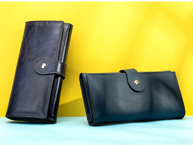 MJ Women's Wallet Genuine Leather Female Long Wallet Women Card Holder Wallets Money Bags Lady Wallets Clutch Purse Coin Pocket (15)