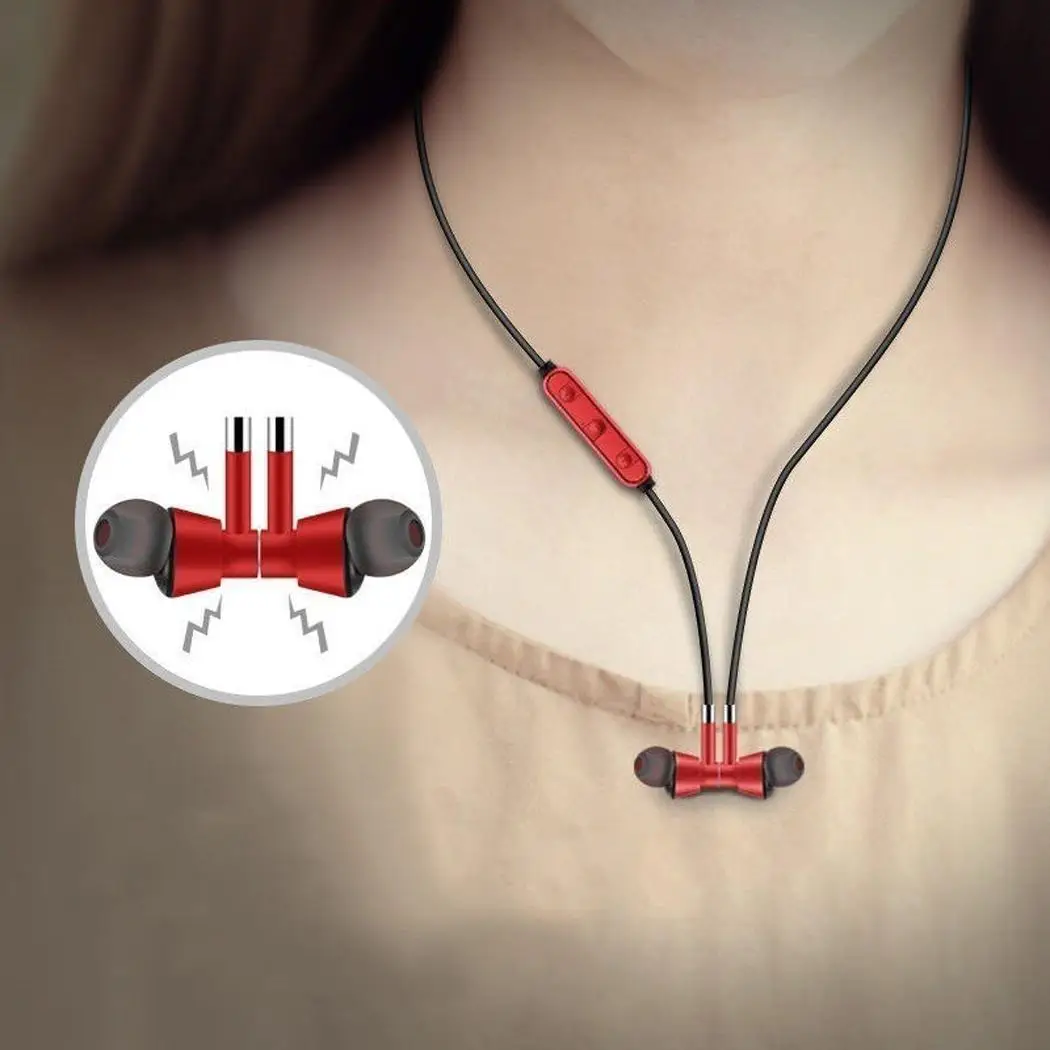 Магнитные всасывающие наушники воротник Беспроводные Bluetooth бинауральные стерео
