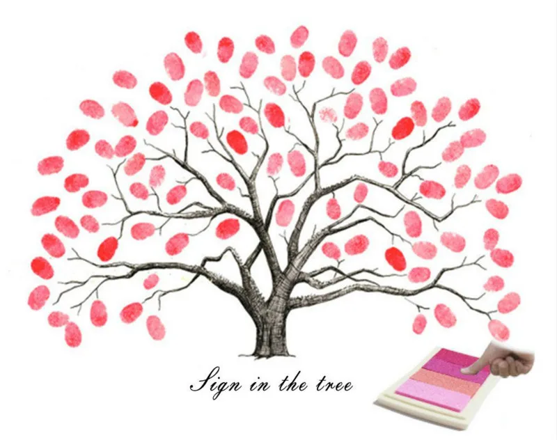 Fingerprintstree proboths творческий DIY гость Подпись знак-в книге холст картины для Одежда