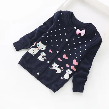 

2016 new children cardigans girls' lovely cotton sweaters 3-16 years fashion cotton cardigan 8518