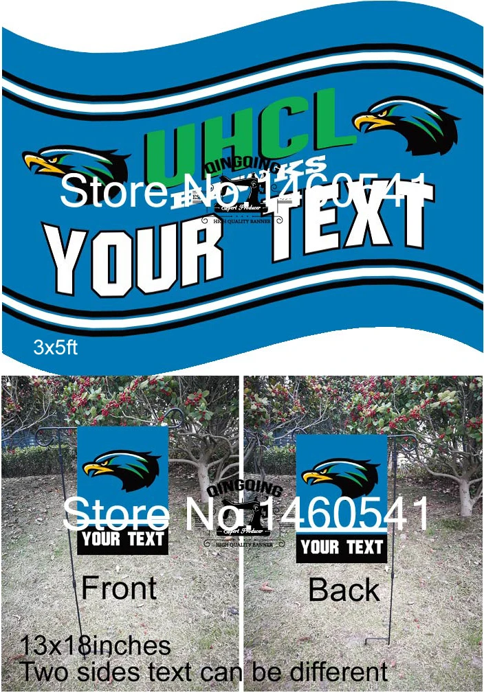 Хьюстон Clear Lake &quotястребов&quot Ваш текст флаг 3ft x 5ft полиэстер НКАА сад 13inx18in qingqing