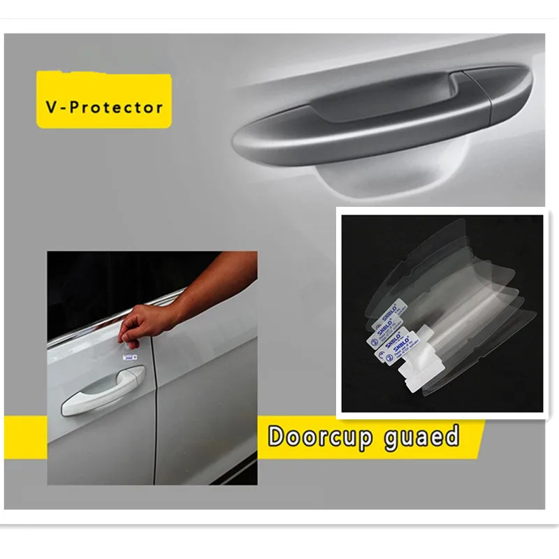 New Door Bowl Cup Cover stickers protection film Transparent For Volkswagen Vw Golf 7 2014 car styling 4pcs per set Accessories