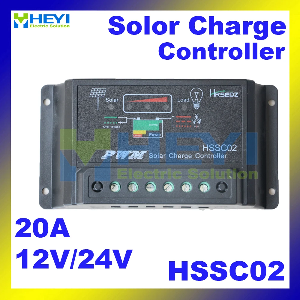 

Over-load and short circuit protection Power Intelligent Controller HSSC02 12V / 24V 20A 133*70*31mm Solar Charge Controller