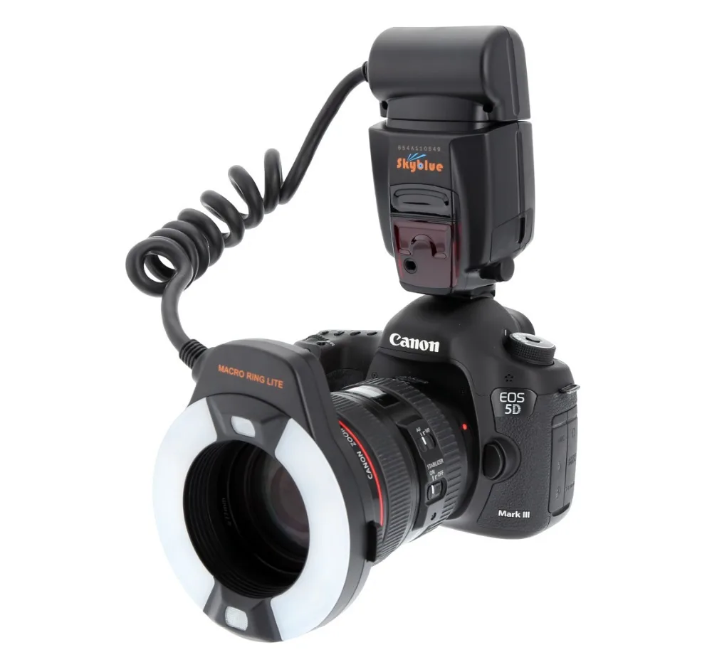 MEKE Meike MK-14EXT E-TTL светодиодный кольцевой макро-Вспышка Speedlite с светодиодный AF вспомогательной лампой для Canon EOS 5D II III 6D 7D 60D 70D 700D