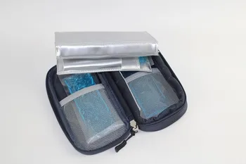

Insulin glaciated cold storage bag refrigerated box portable refrigerator medical heat packs drug freezer bags ice pack +2icepad