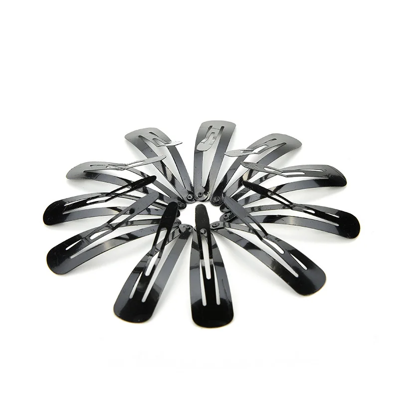 100 Pcs/lot Baby Hair Snap Clips accessories for women Black hairgrips Barrettes Head hairpins Jewelry Wholesale