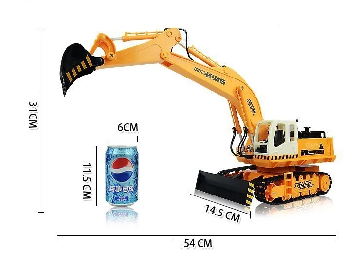 11 канальный rc экскаватор, продвинутый экскаватор на дистанционном управлении транспортного средства, зарядный набор, электротехнические транспортные средства, самый подарок