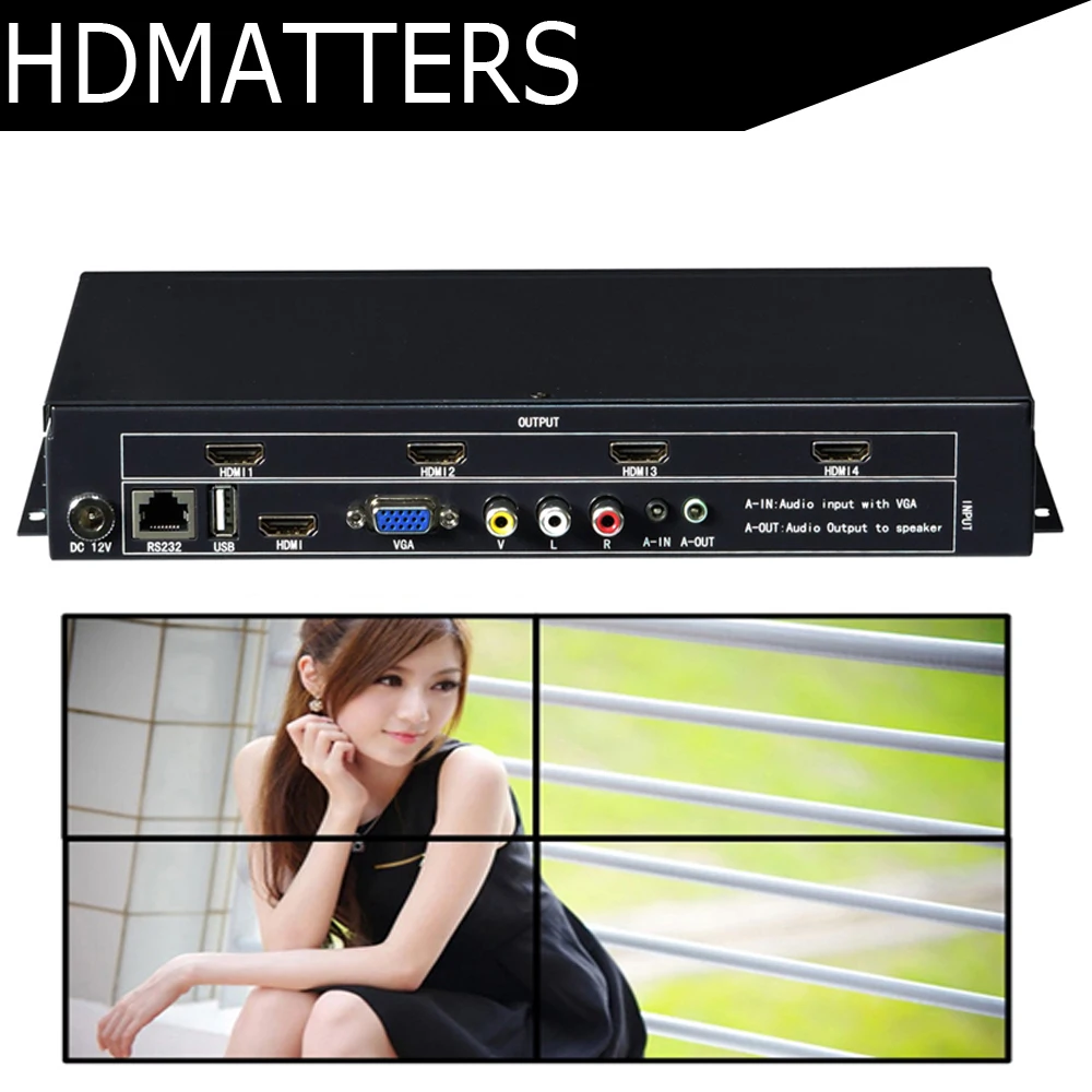 

Video Wall Controller 2X2 USB/HDMI/VGA/AV TV processor 4 TV shows a screen splicing For LED/LCD Display