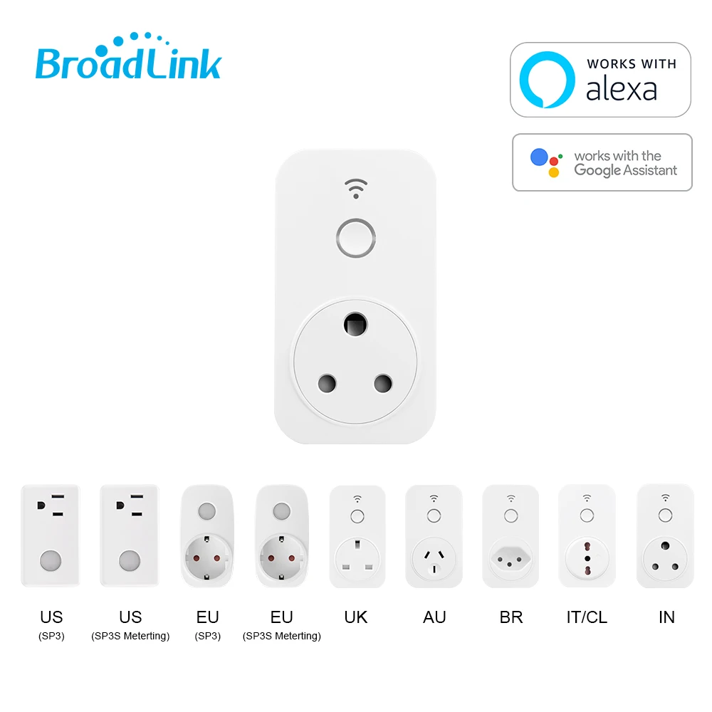 SP2 Africa BroadLink SP2 SP3 SP3S, Wi-Fi умная вилка, умный таймер, Wi-Fi умная розетка, Google Home Alexa Голосовое управление - Цвет: SP2 Africa