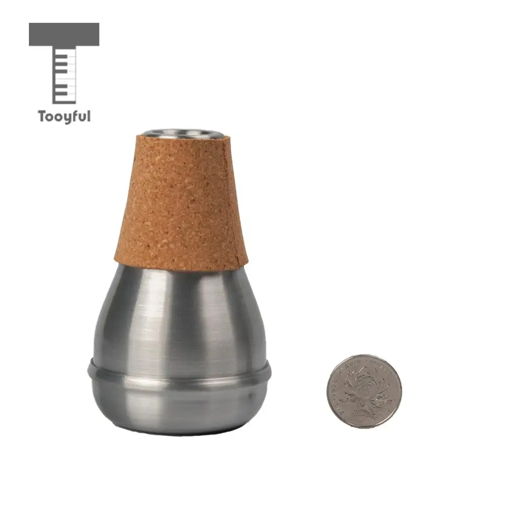 Tooyful Metal Trumpet Practice Mute Silencer Sourdine for Trumpeters Beginners Silver
