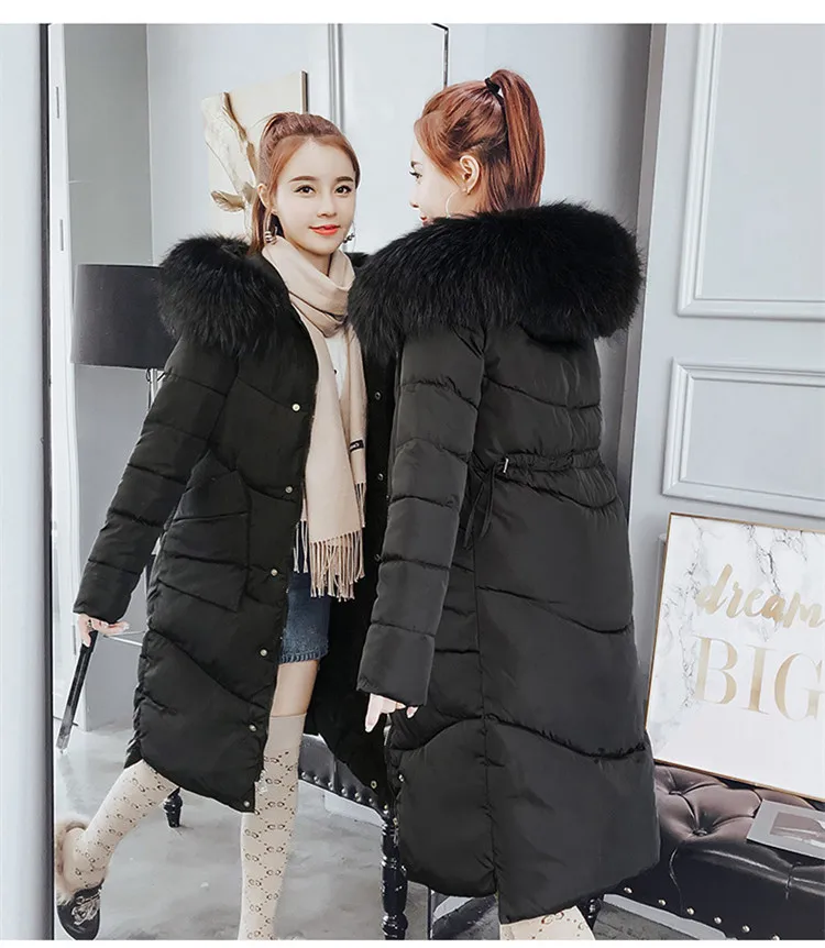 Women Parkas Long Winter Loose Cotton Coat Female Hooded Winter Jacket Women 2018 Women Winter Coat Korean Style LZ979 (26)