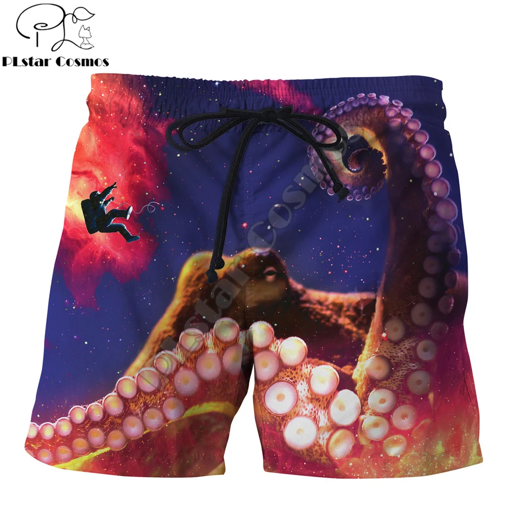 PLstar Cosmos новые летние vibes шорты Осьминог Галактика Космос астронавт 3D печатные мужские/женские Harajuku повседневные шорты