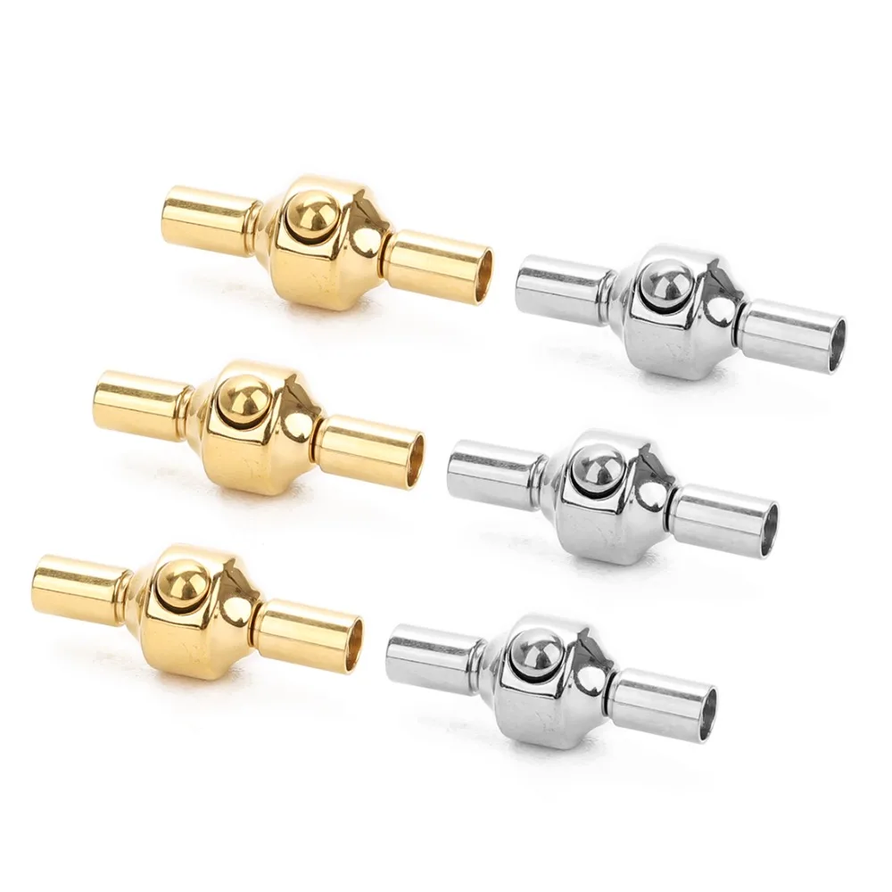 

1pc/lot Gold/Steel Stainless Steel Magnetic Clasps Hole 3mm for Bracelet Making DIY Jewelry Findings