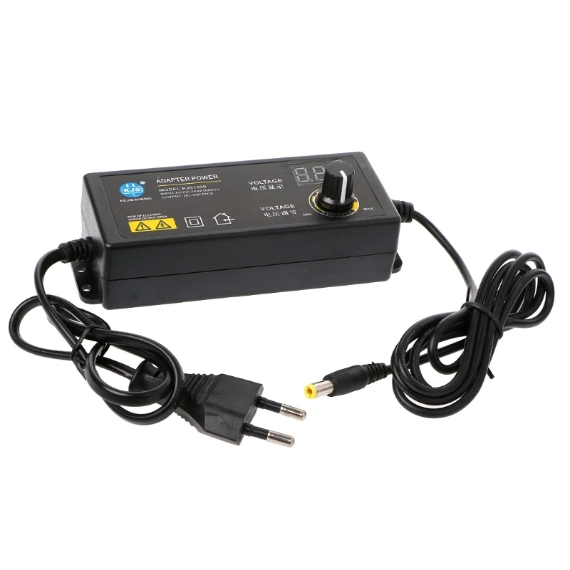 

60W 3-24V Adjustable Adapter With Display Screen Of Voltage DC 100V-240VAC 50/60Hz EU Plug Hotselling