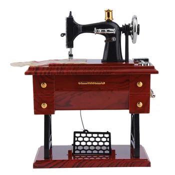 

1Pc Mini Vintage Lockwork Sewing Machine Music Box Kid Toy Treadle Sartorius Toys Retro Birthday Gift Home Decor Drop Shipping