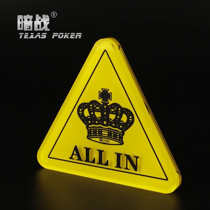 1 шт. Ruiten акриловый треугольник все в кнопке Texas Hold'em Poker Button